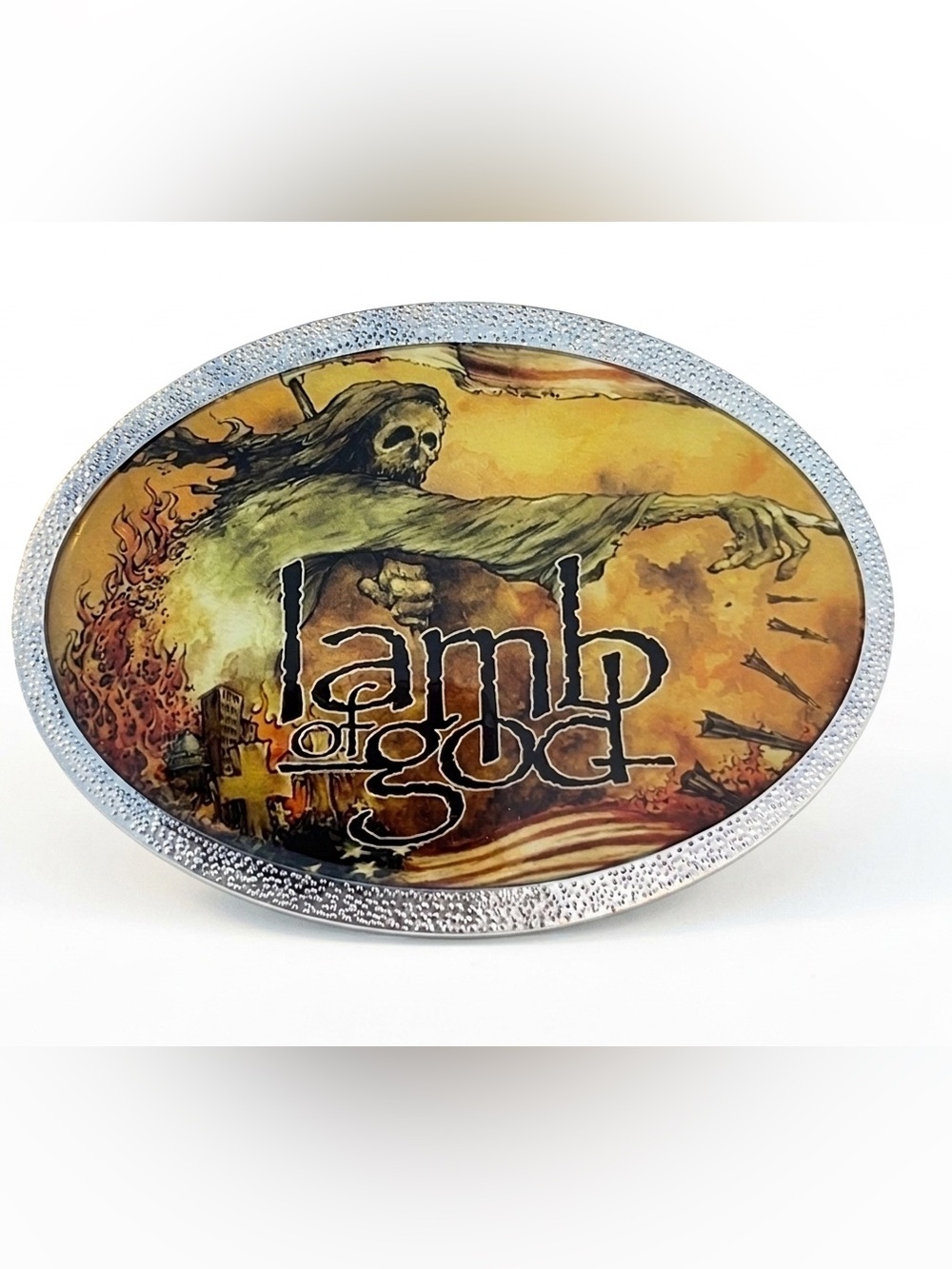 Lamb of God War Machine Ghost Belt Buckle Band Heavy Metal Music Grim Reaper